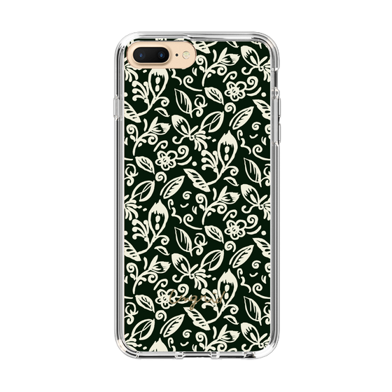Slim Protection Case［ Ungrid - FlowerPrint - Black ］