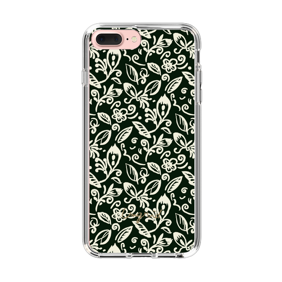 Slim Protection Case［ Ungrid - FlowerPrint - Black ］