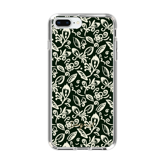 Slim Protection Case［ Ungrid - FlowerPrint - Black ］