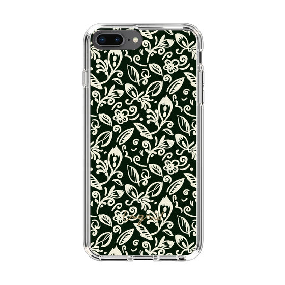 Slim Protection Case［ Ungrid - FlowerPrint - Black ］