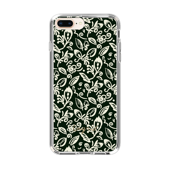 Slim Protection Case［ Ungrid - FlowerPrint - Black ］