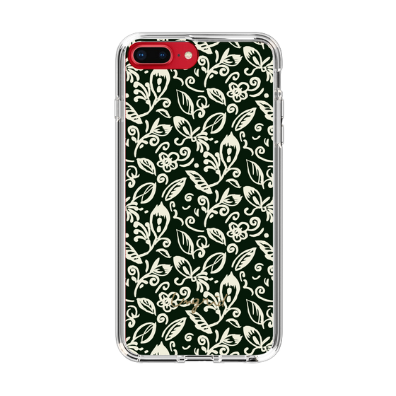 Slim Protection Case［ Ungrid - FlowerPrint - Black ］