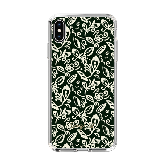 Slim Protection Case［ Ungrid - FlowerPrint - Black ］