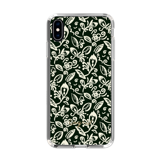 Slim Protection Case［ Ungrid - FlowerPrint - Black ］