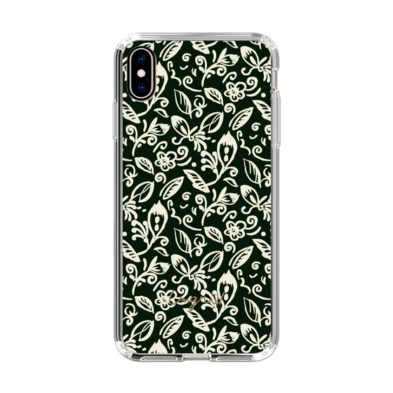 Slim Protection Case［ Ungrid - FlowerPrint - Black ］
