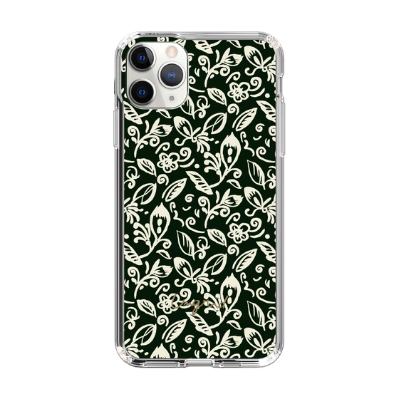 Slim Protection Case［ Ungrid - FlowerPrint - Black ］
