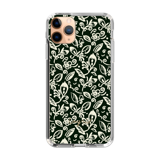 Slim Protection Case［ Ungrid - FlowerPrint - Black ］