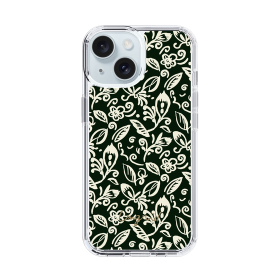 Slim Protection Case［ Ungrid - FlowerPrint - Black ］