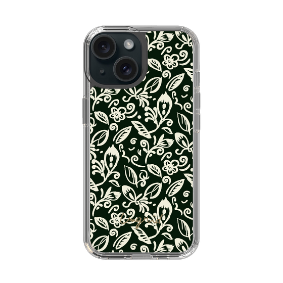 Slim Protection Case［ Ungrid - FlowerPrint - Black ］