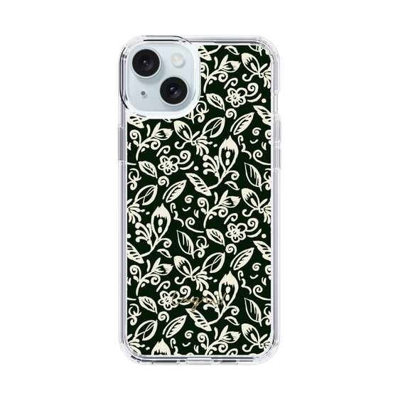 Slim Protection Case［ Ungrid - FlowerPrint - Black ］