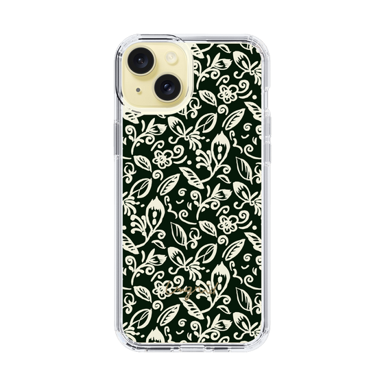 Slim Protection Case［ Ungrid - FlowerPrint - Black ］