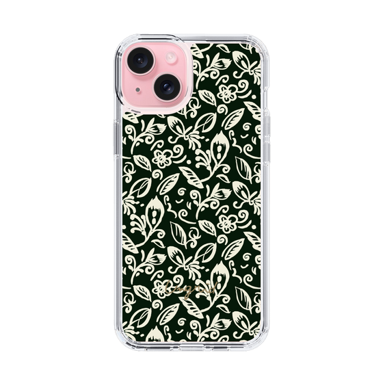 Slim Protection Case［ Ungrid - FlowerPrint - Black ］