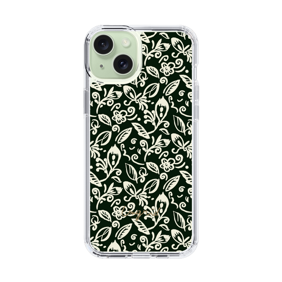 Slim Protection Case［ Ungrid - FlowerPrint - Black ］