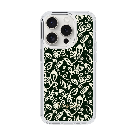 Slim Protection Case［ Ungrid - FlowerPrint - Black ］