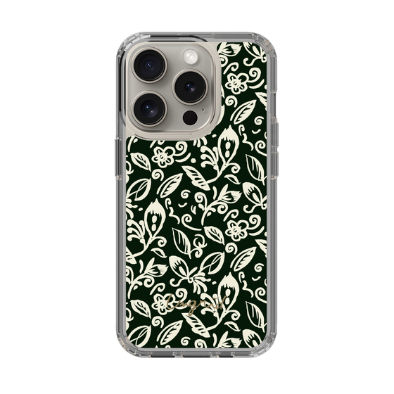 Slim Protection Case［ Ungrid - FlowerPrint - Black ］