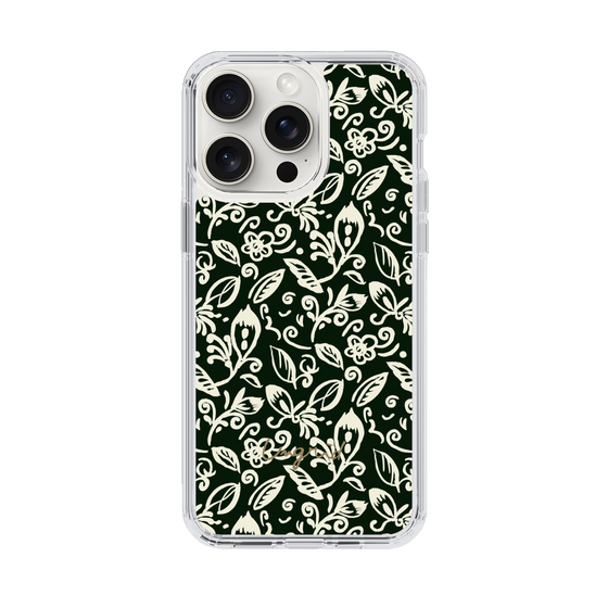 Slim Protection Case［ Ungrid - FlowerPrint - Black ］