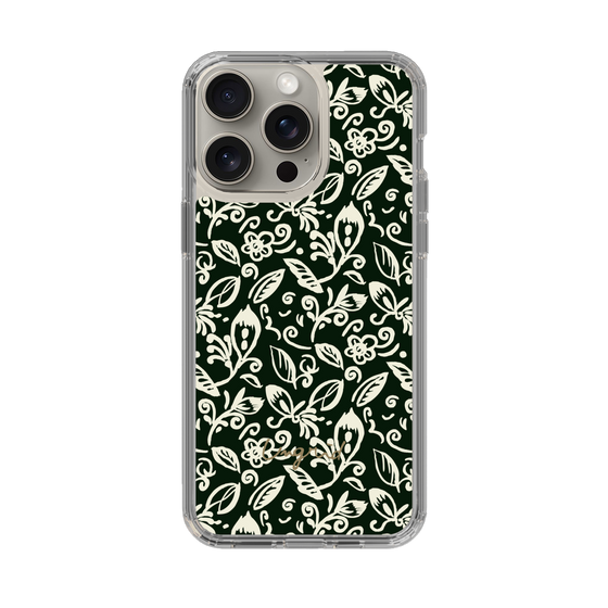 Slim Protection Case［ Ungrid - FlowerPrint - Black ］