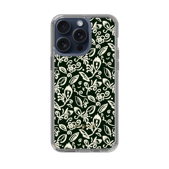 Slim Protection Case［ Ungrid - FlowerPrint - Black ］