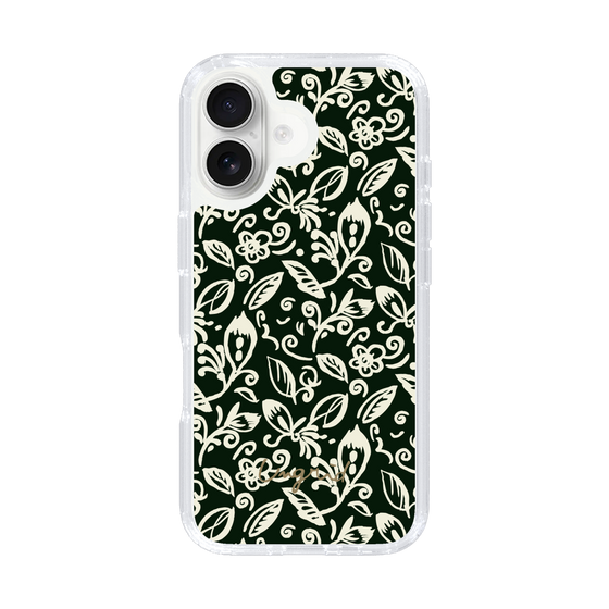 Slim Protection Case［ Ungrid - FlowerPrint - Black ］
