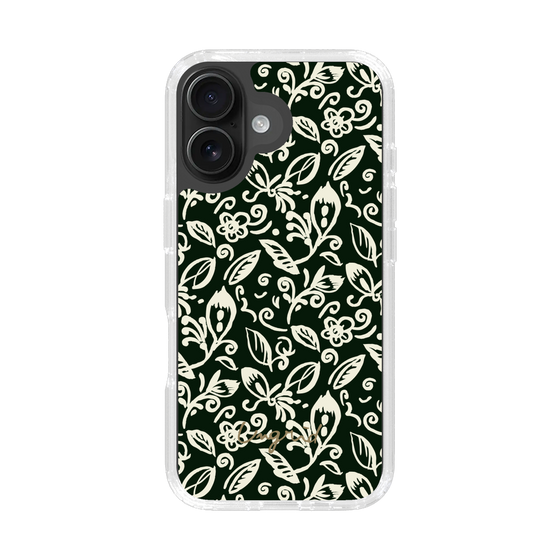 Slim Protection Case［ Ungrid - FlowerPrint - Black ］