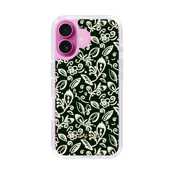Slim Protection Case［ Ungrid - FlowerPrint - Black ］