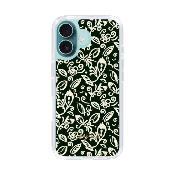 Slim Protection Case［ Ungrid - FlowerPrint - Black ］