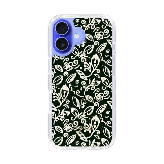 Slim Protection Case［ Ungrid - FlowerPrint - Black ］