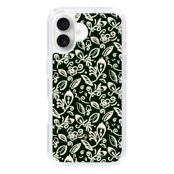 Slim Protection Case［ Ungrid - FlowerPrint - Black ］