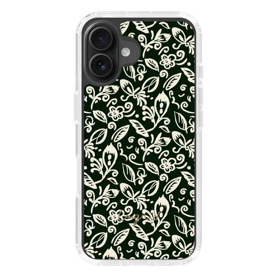 Slim Protection Case［ Ungrid - FlowerPrint - Black ］