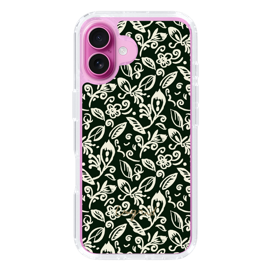 Slim Protection Case［ Ungrid - FlowerPrint - Black ］