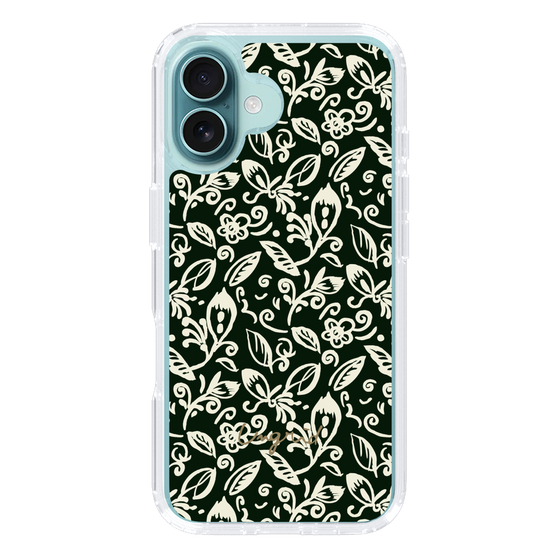 Slim Protection Case［ Ungrid - FlowerPrint - Black ］