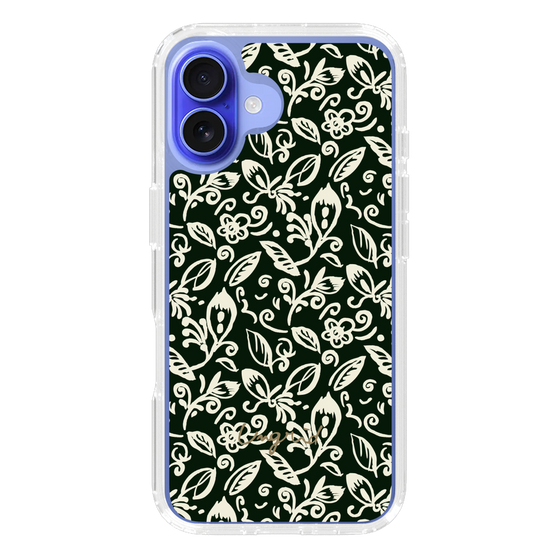 Slim Protection Case［ Ungrid - FlowerPrint - Black ］
