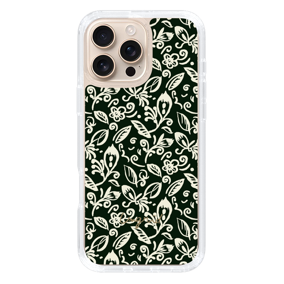 Slim Protection Case［ Ungrid - FlowerPrint - Black ］