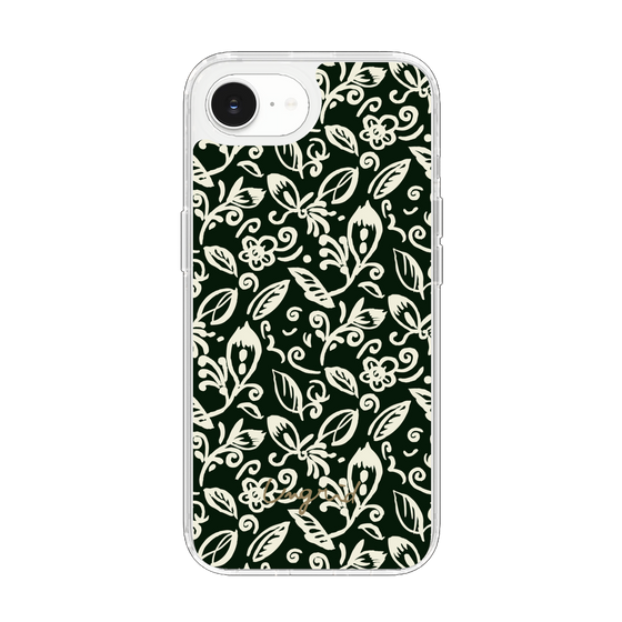 Slim Protection Case［ Ungrid - FlowerPrint - Black ］