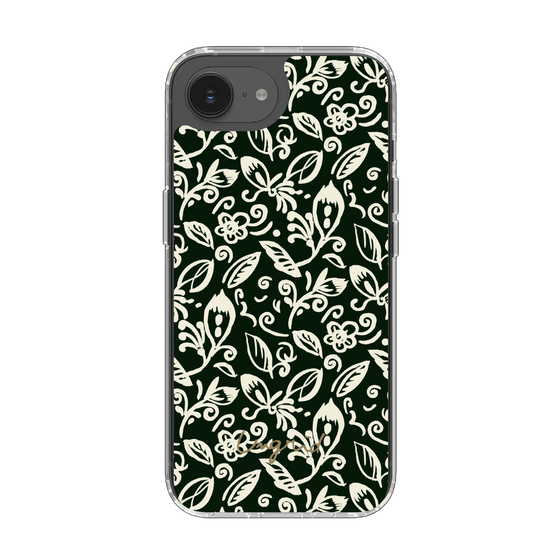 Slim Protection Case［ Ungrid - FlowerPrint - Black ］