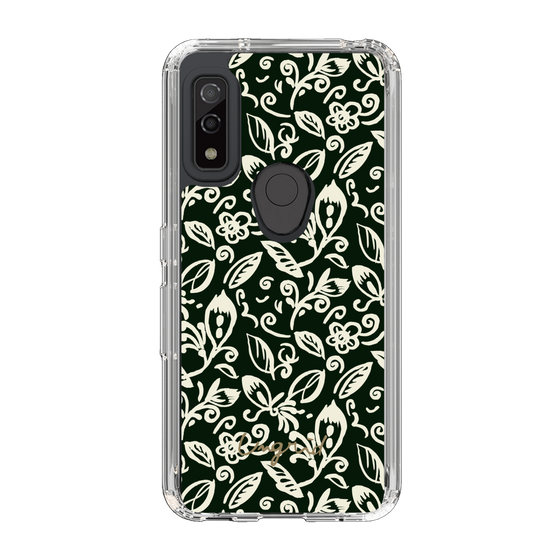 Slim Protection Case［ Ungrid - FlowerPrint - Black ］