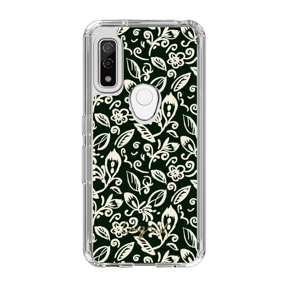 Slim Protection Case［ Ungrid - FlowerPrint - Black ］