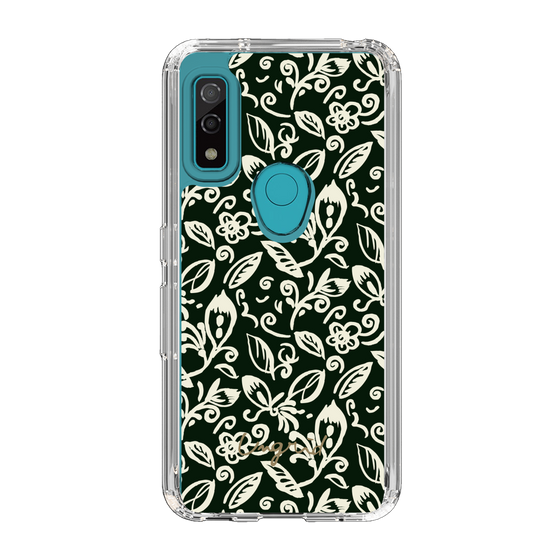 Slim Protection Case［ Ungrid - FlowerPrint - Black ］