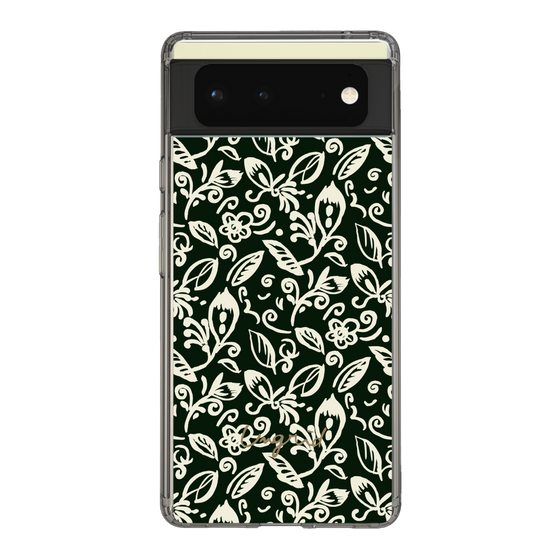 Slim Protection Case［ Ungrid - FlowerPrint - Black ］