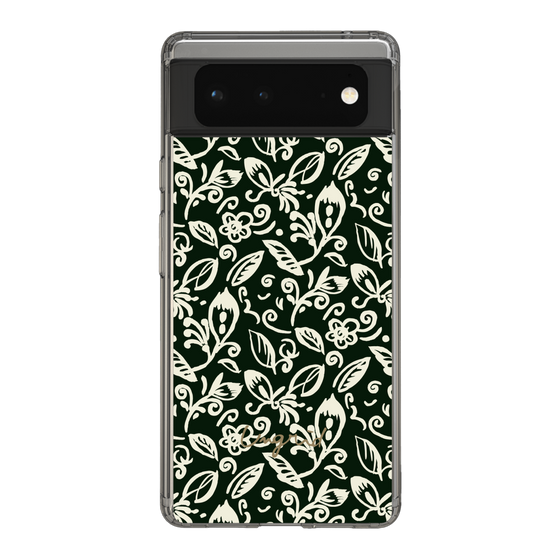 Slim Protection Case［ Ungrid - FlowerPrint - Black ］