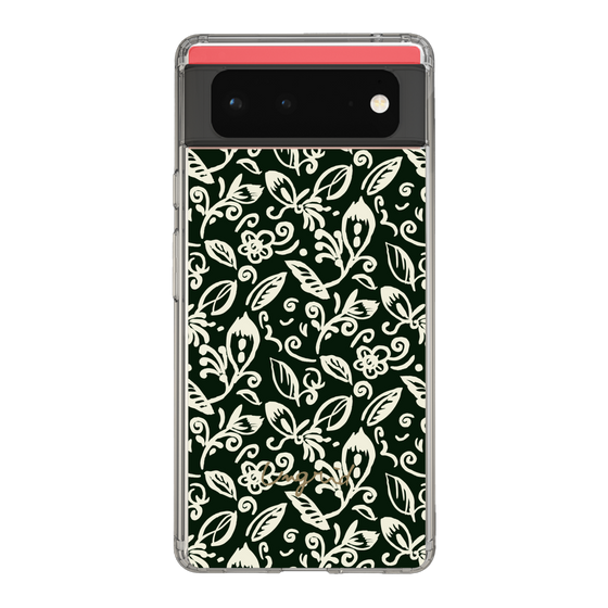 Slim Protection Case［ Ungrid - FlowerPrint - Black ］