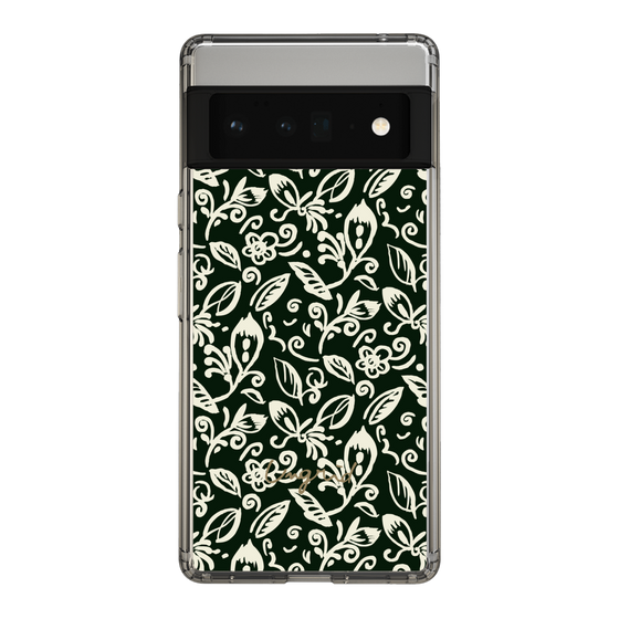 Slim Protection Case［ Ungrid - FlowerPrint - Black ］