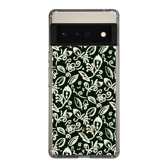 Slim Protection Case［ Ungrid - FlowerPrint - Black ］