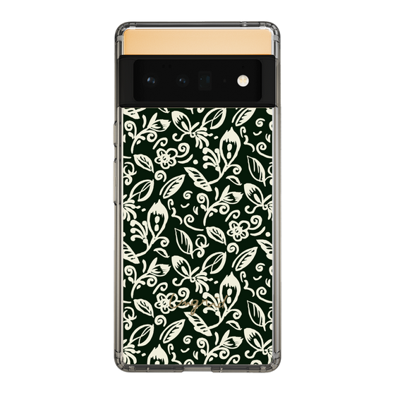 Slim Protection Case［ Ungrid - FlowerPrint - Black ］