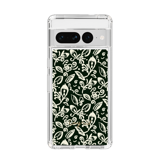 Slim Protection Case［ Ungrid - FlowerPrint - Black ］