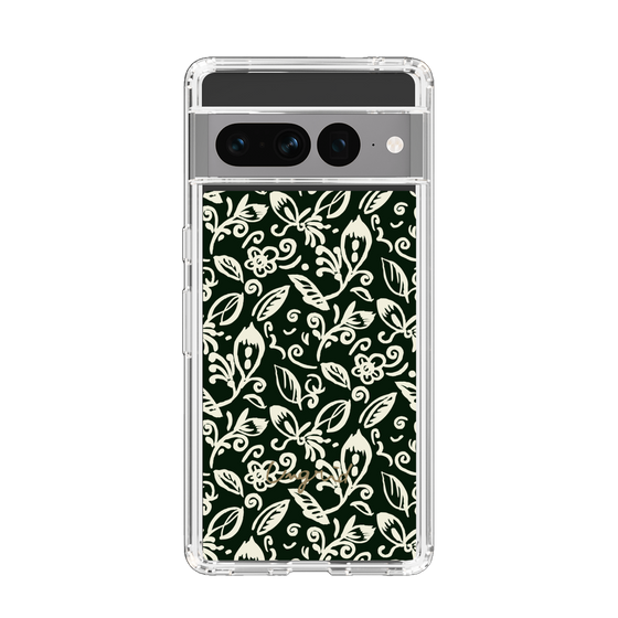 Slim Protection Case［ Ungrid - FlowerPrint - Black ］