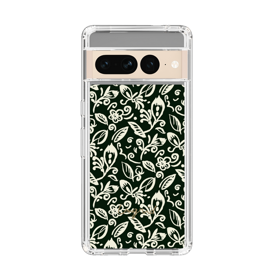 Slim Protection Case［ Ungrid - FlowerPrint - Black ］