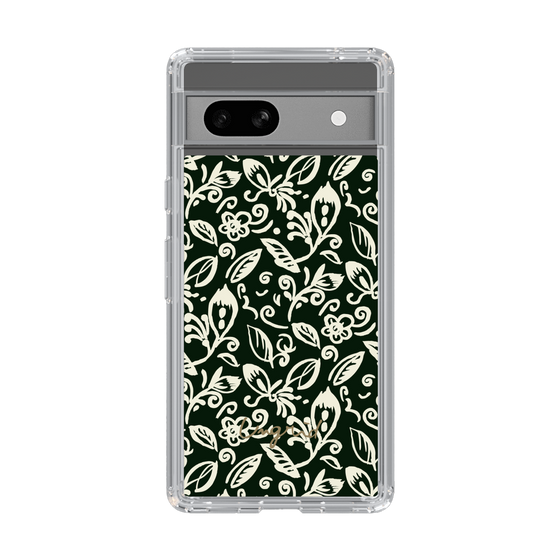 Slim Protection Case［ Ungrid - FlowerPrint - Black ］