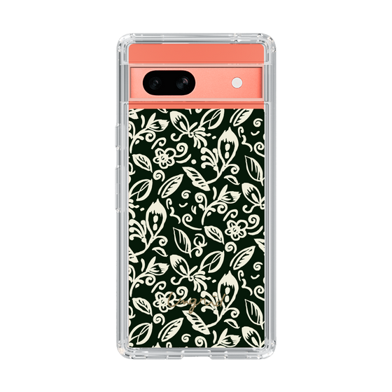 Slim Protection Case［ Ungrid - FlowerPrint - Black ］