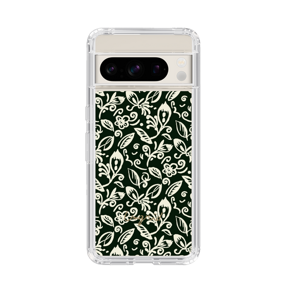 Slim Protection Case［ Ungrid - FlowerPrint - Black ］